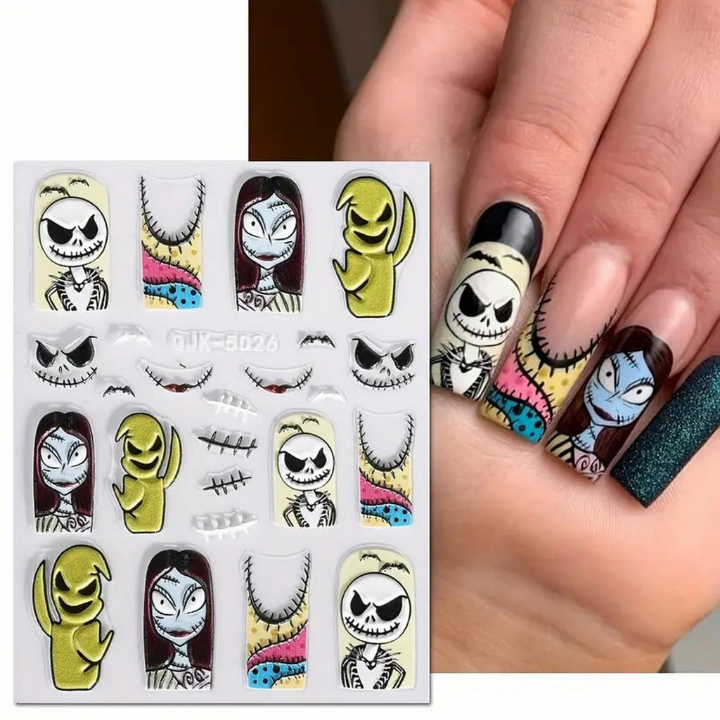 5D Scary Ghost Halloween Nail Stickers 👻💅