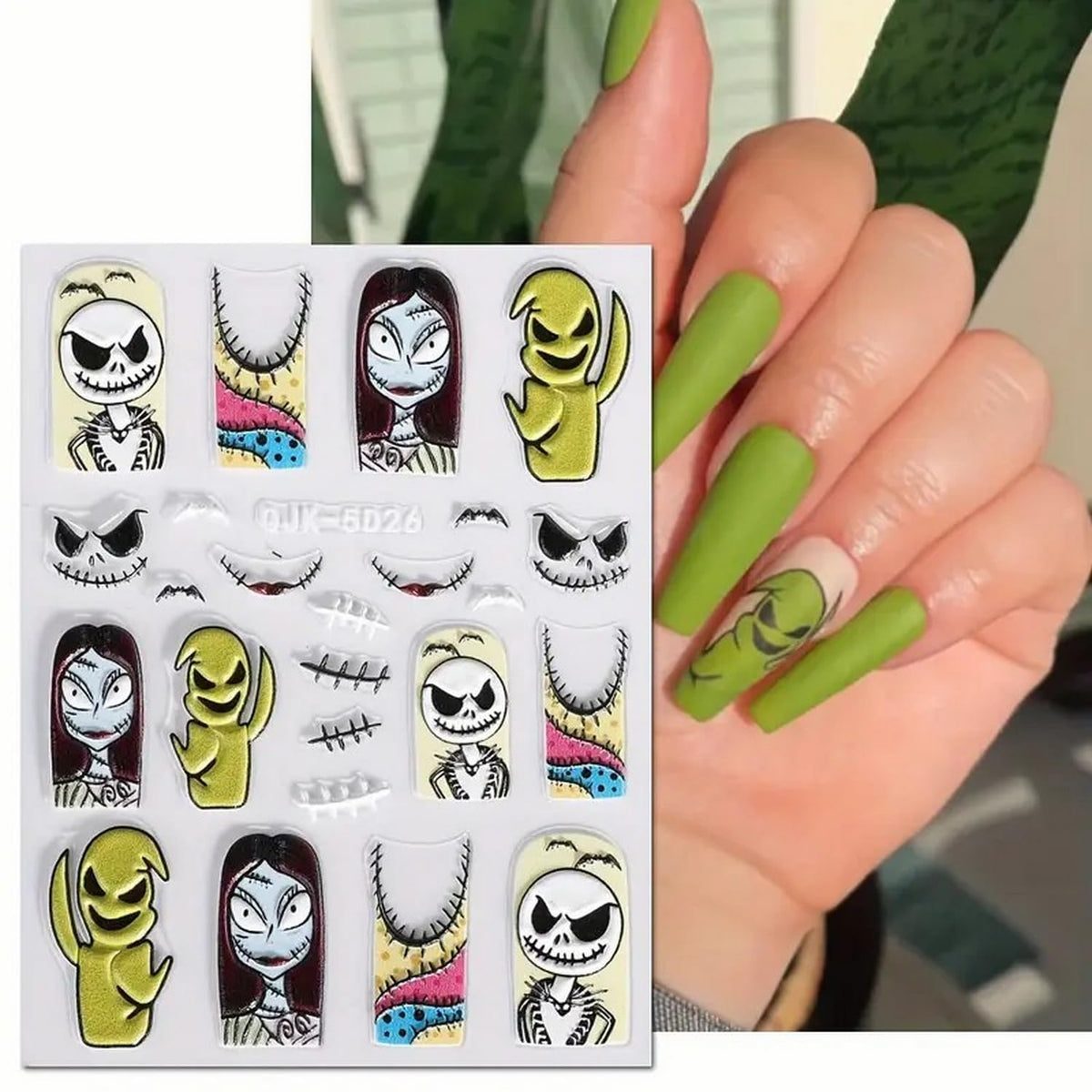 5D Scary Ghost Halloween Nail Stickers 👻💅