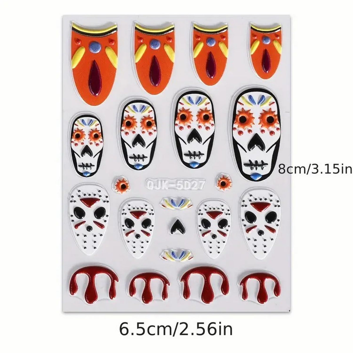 5D Scary Ghost Halloween Nail Stickers 👻💅